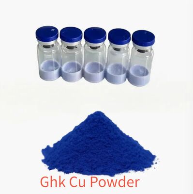 GHK-Cu 구리 펩타이드 분말 ≥99% 순도 피부 관리에서 콜라겐 생산 및 주름 감소