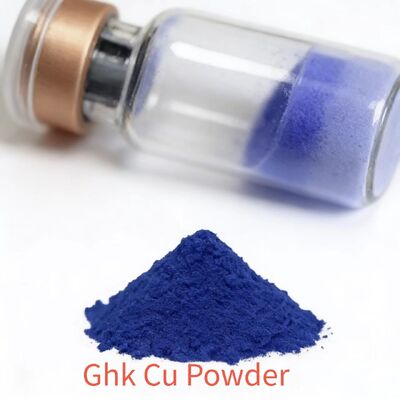 GHK-Cu 구리 펩타이드 분말 ≥99% 순도 피부 관리에서 콜라겐 생산 및 주름 감소